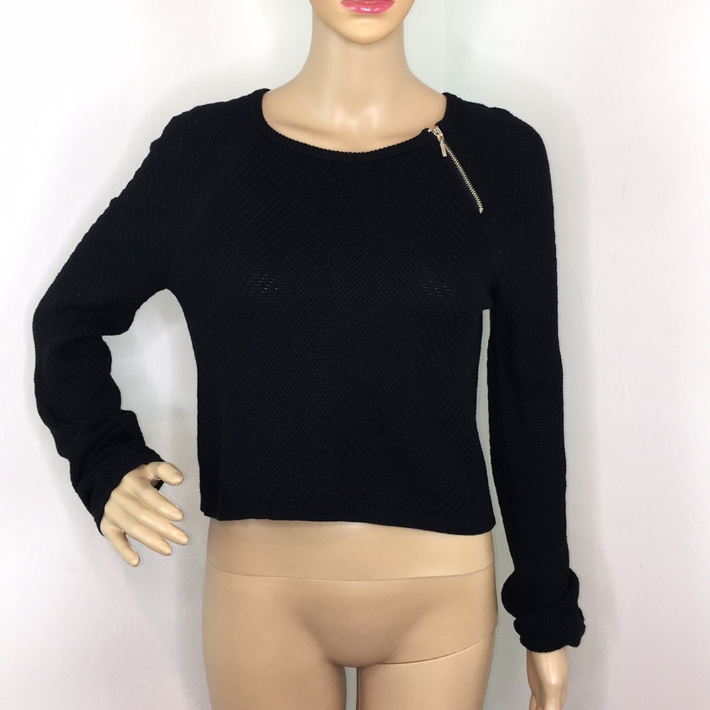 White House Black Market Black Cable Knit Sweater